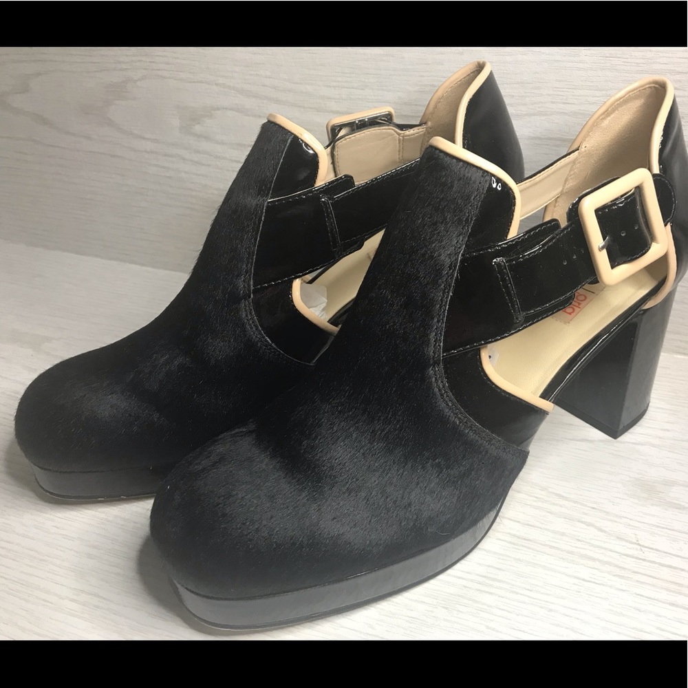 ORLA KIELY X CLARKS Ponyhair Glam Platforms sz 10